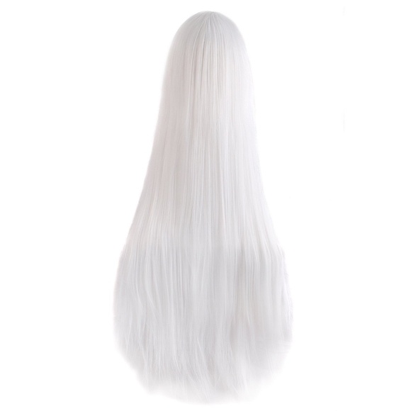 40" Long White Straight Cosplay Wig, Anime Costume Party Hair for Women White - Picture 2 of 3